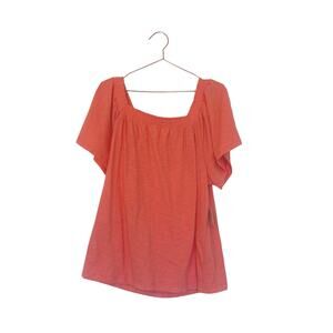 St. John’s bay Georgia peach elastic neck top size 0X square neck